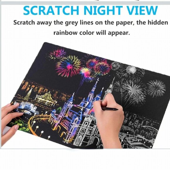 Lot of 14 - Scratch Art Boards - Assorted Patterns - Cityscapes - Zen Garden - Picture 9 of 9